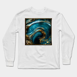 Golden aqua swirl Long Sleeve T-Shirt